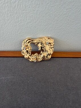 Vintage Kirk’s Folly Signed Gold-Tone “Lady of the Lake” Brooch